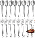 12 Pcs Spoons and Forks Set, Top Food Grade Stainless Steel Forks and Spoons Sil