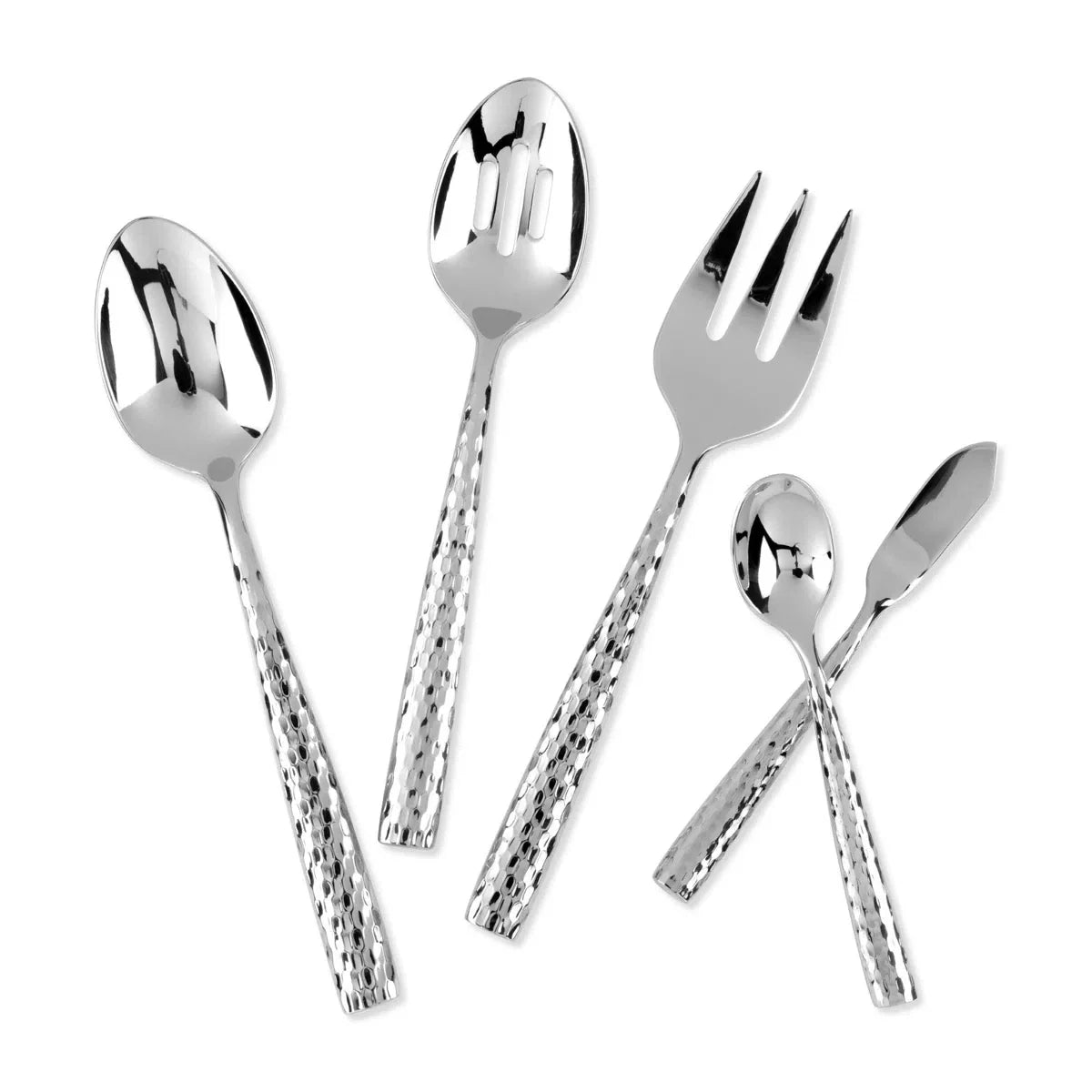 45-Piece Martello Flatware Set, 18/8 Stainless Steel Silverware Cutlery Set