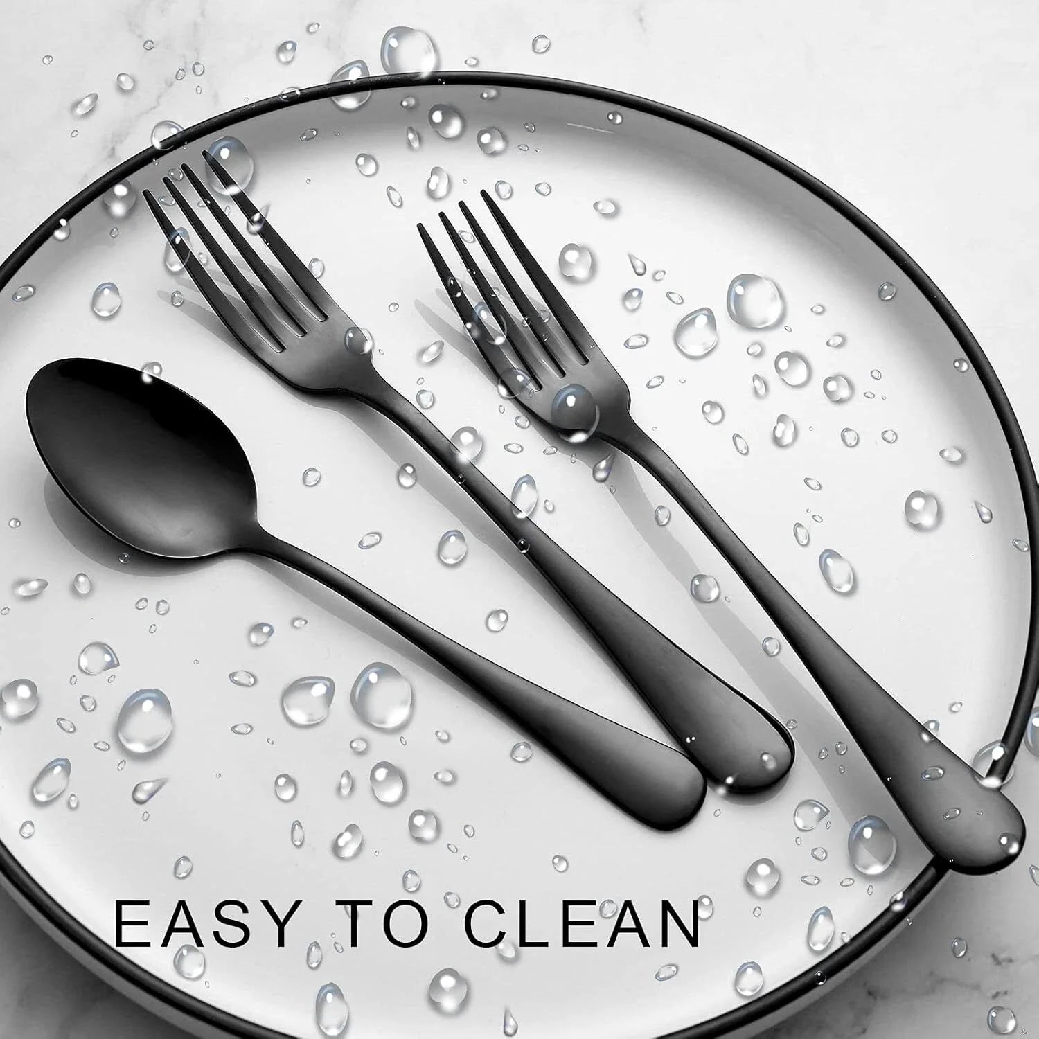 Set of 12, Stainless Steel Dinner Forks and Spoons Silverware Set, Heavy-Duty F