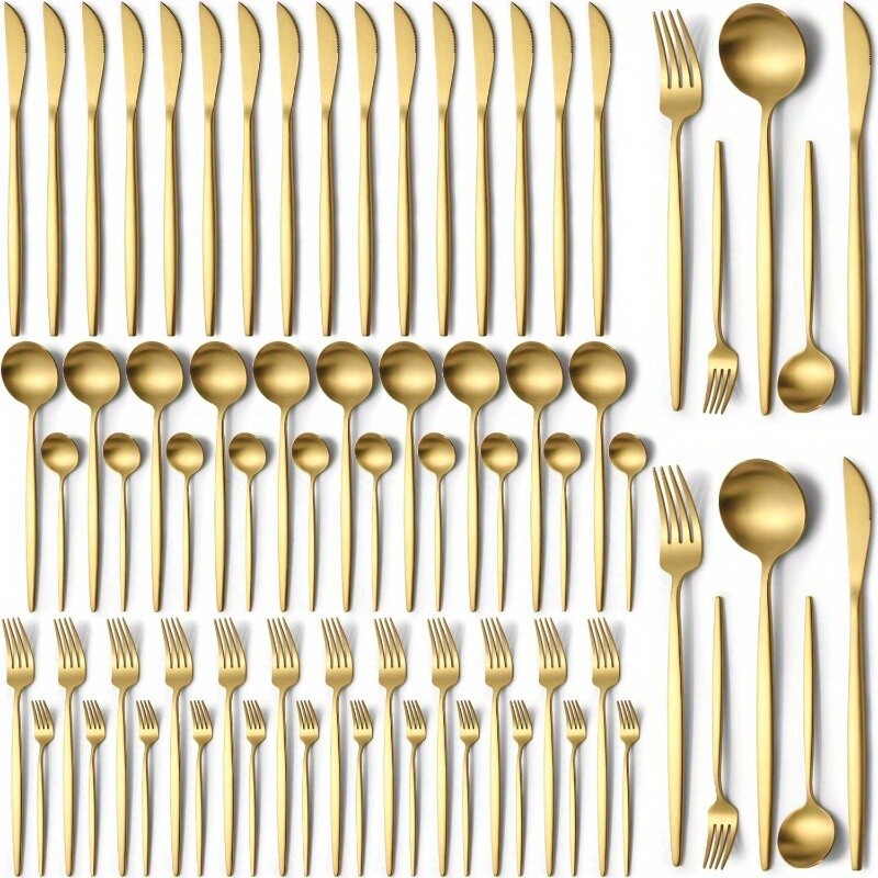 60 Pieces Stainless Steel Silverware Set, Flatware Cutlery Set