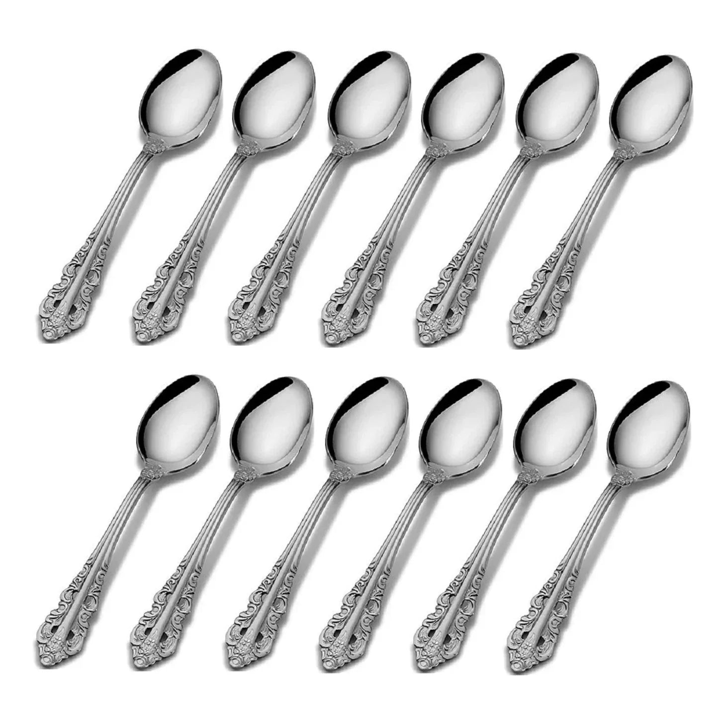 Wallace Antique Baroque 18/10 Stainless Steel Teaspoon (Set of Twelve)